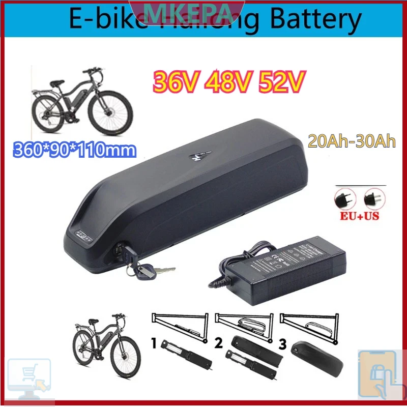 Ebike Battery 48V 20Ah Hailong - بطارية هايلونج 36-48-52 فولت للدراجات الجبلية