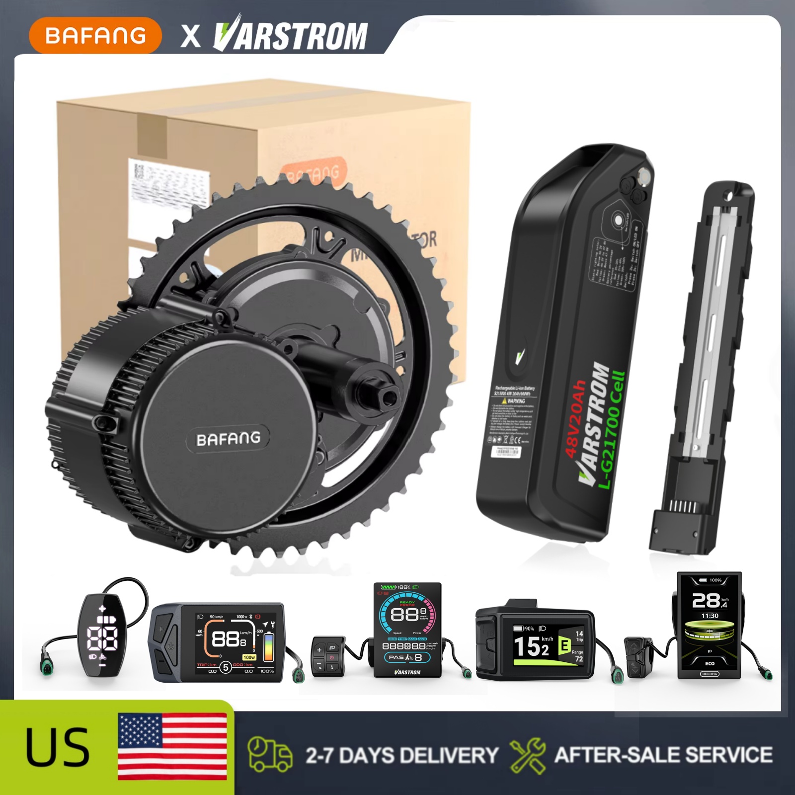 [متوفر في المخزون الأمريكي] مج - مراجعة Bafang Bbs02B 48V 750W Mid Drive Kit وسعره