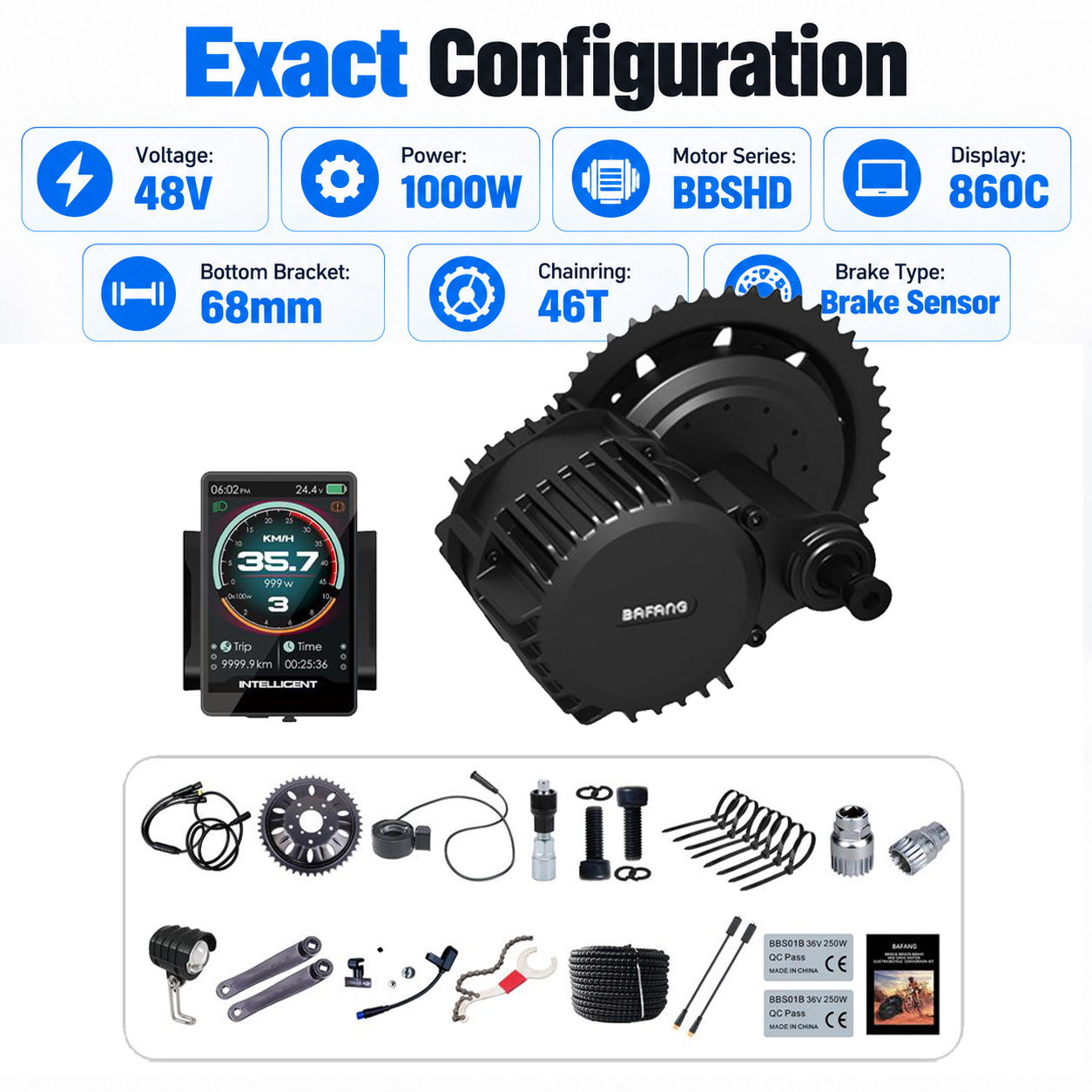 مجموعة محرك BAFANG 48 فولت 100 - مراجعة Bafang Bbshd 1000W Conversion Kit وسعره