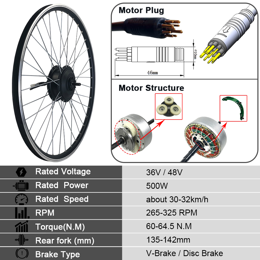 طقم عجلة بمحرك كهربائي 36 فولت - مراجعة 72V 5000W Hub Motor Kit وسعره
